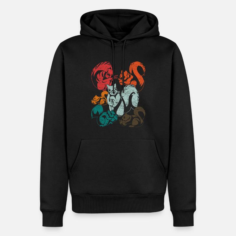 Eichhörnchen - Männer Premium Bio Hoodie - Schwarz