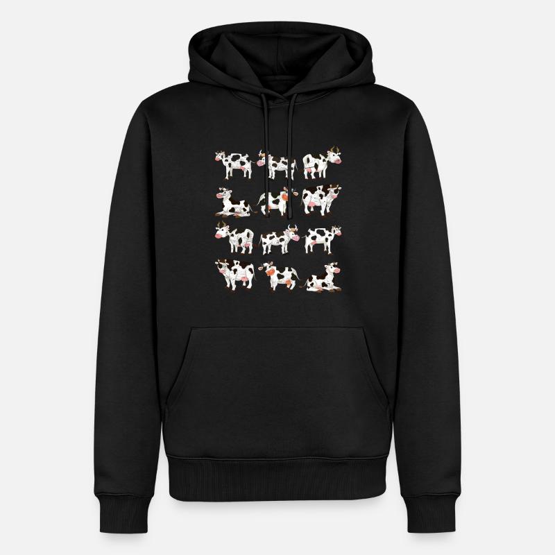 Vache - Sweat à capuche Premium bio Homme - noir