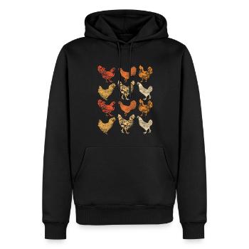Huhn - Männer Premium Bio Hoodie - Schwarz - Vorne - Nico (187cm)