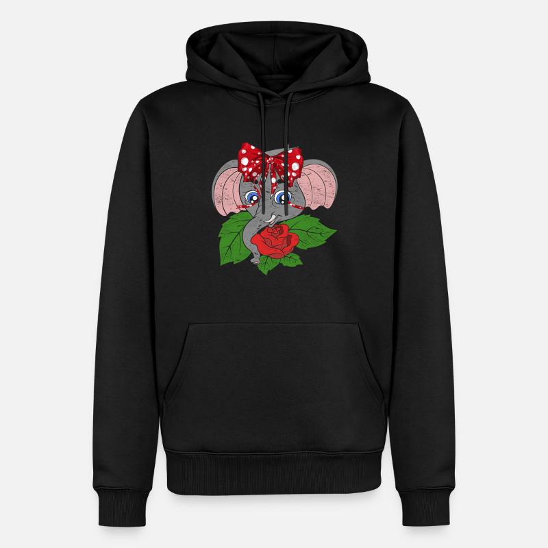 Éléphant - Sweat à capuche Premium bio Homme - noir