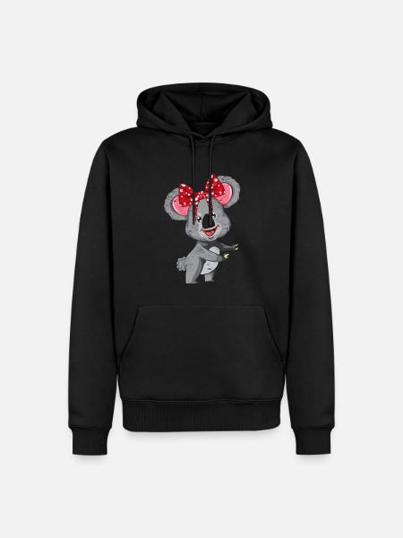 Koala - Männer Premium Bio Hoodie - Schwarz