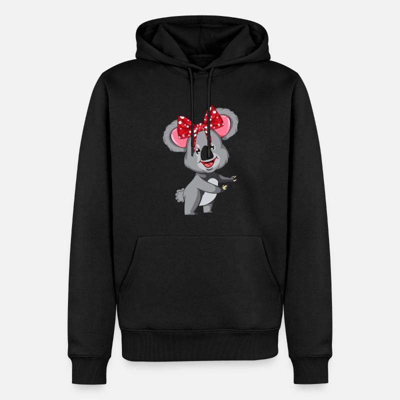 Koala - Männer Premium Bio Hoodie - Schwarz