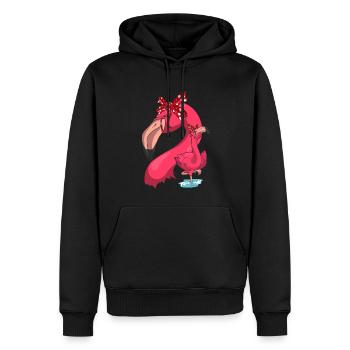 Rosa Flamingo - Männer Premium Bio Hoodie - Schwarz - Vorne - Nico (187cm)