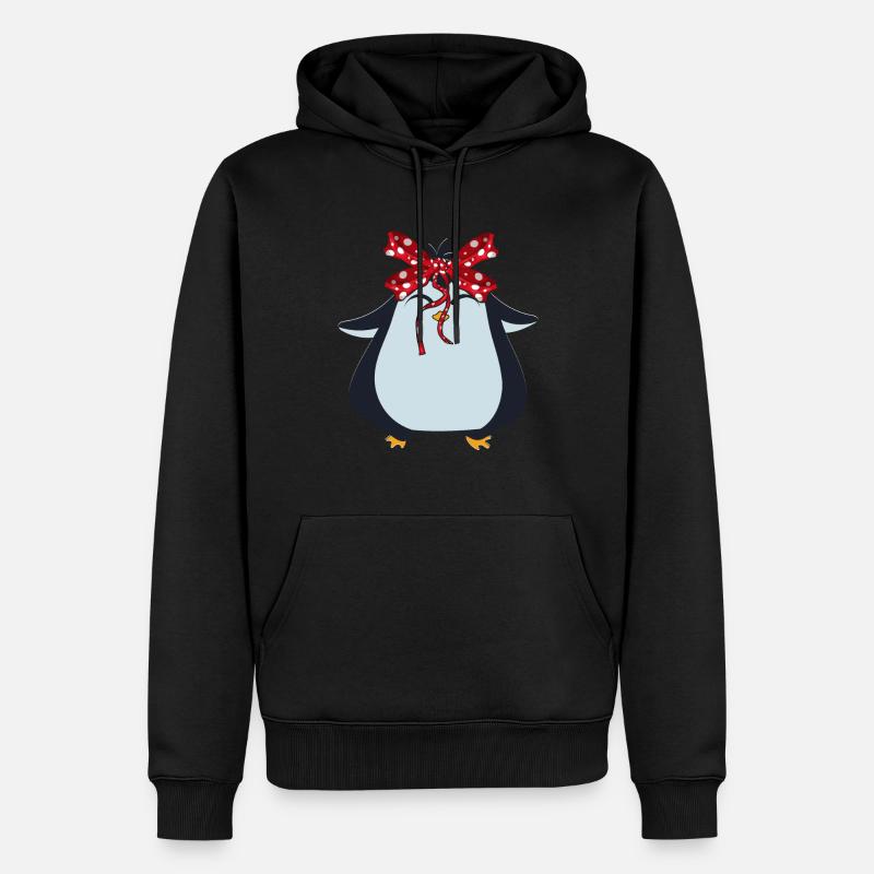 Pinguin - Männer Premium Bio Hoodie - Schwarz
