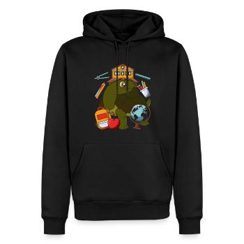 Cadeau d’animaux scolaires École Débutants Tortue - Sweat à capuche Premium bio Homme - noir - Devant - Nico (187cm)