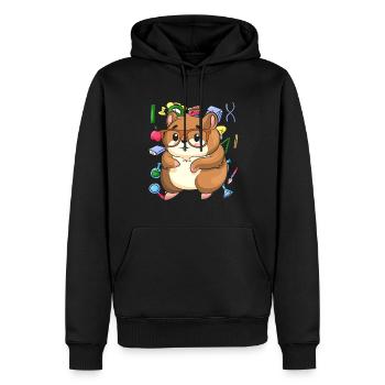 Ecole Motif Motif Cadeau École Débutants Hamster - Sweat à capuche Premium bio Homme - noir - Devant - Nico (187cm)