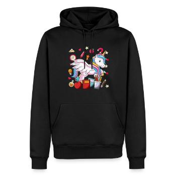 Enrolment Animal Gift Primary School Einhorn - Men’s Premium Organic Hoodie - black - Front - Nico (187cm)