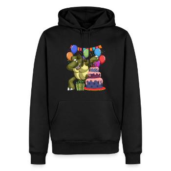 Birthday Party Gift Animal Dabbing Turtle - Men’s Premium Organic Hoodie - black - Front - Nico (187cm)