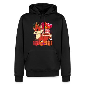 Cadeau de fête d’anniversaire Animal Fox - Sweat à capuche Premium bio Homme - noir - Devant - Nico (187cm)