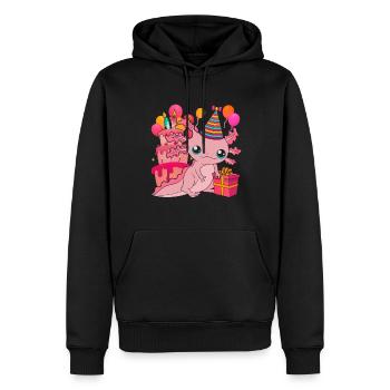 Fête d’anniversaire Cadeau Animal Axolotl - Sweat à capuche Premium bio Homme - noir - Devant - Nico (187cm)