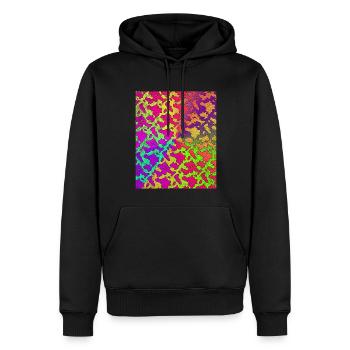 Taches de vache colorées Farm Animal Gift Cow - Sweat à capuche Premium bio Homme - noir - Devant - Nico (187cm)