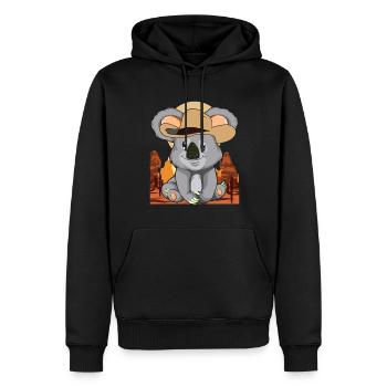 Amoureux des animaux Cowboy Cadeau Koala Ours - Sweat à capuche Premium bio Homme - noir - Devant - Nico (187cm)