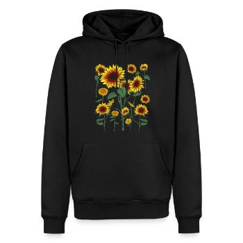 Natur Blume Gelbe Sonnenblume Geschenkidee Botanik - Männer Premium Bio Hoodie - Schwarz - Vorne - Nico (187cm)