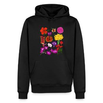 Bunte Wildblumen Garten Blume Geschenk Botanik - Männer Premium Bio Hoodie - Schwarz - Vorne - Nico (187cm)