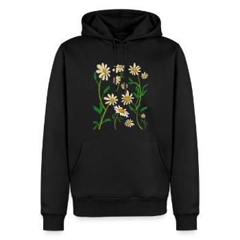 Garden Flowers Blossom Daisy Gift Botany - Men’s Premium Organic Hoodie - black - Front - Nico (187cm)