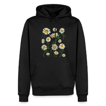 Flowers Blossom Garden Daisy Gift Botany - Men’s Premium Organic Hoodie - black - Front - Nico (187cm)