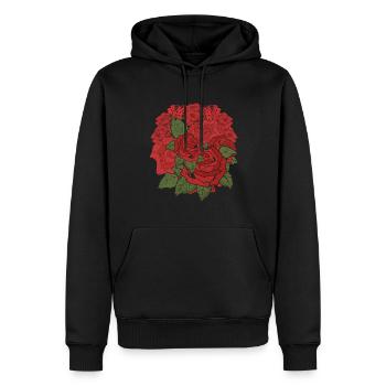 Garten Blumen Natur Rosen Gärtner Geschenk Botanik - Männer Premium Bio Hoodie - Schwarz - Vorne - Nico (187cm)