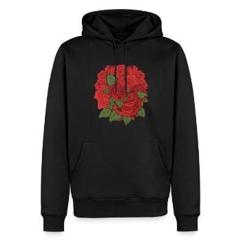 Jardin botanique Roses Jardinier Cadeau Botanique - Sweat à capuche Premium bio Homme - noir - Devant - Nico (187cm)