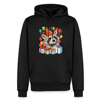 Geburtstagsgeschenk Wald Tier Trash Panda Waschbär - Männer Premium Bio Hoodie - Schwarz - Vorne - Nico (187cm)