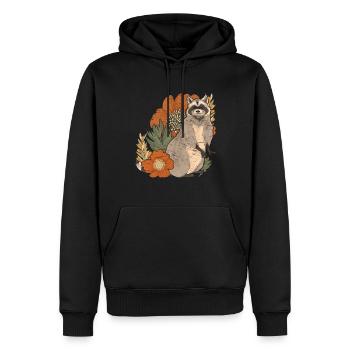 Trash Panda Fleurs Forest Animal Gift Raccoon - Sweat à capuche Premium bio Homme - noir - Devant - Nico (187cm)