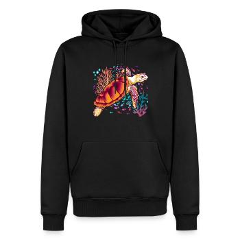 Buntes Ozean Tier Geschenk Meeresschildkröte - Männer Premium Bio Hoodie - Schwarz - Vorne - Nico (187cm)
