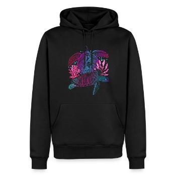 Cadeau de tortue Tortue de mer Animal de mer - Sweat à capuche Premium bio Homme - noir - Devant - Nico (187cm)