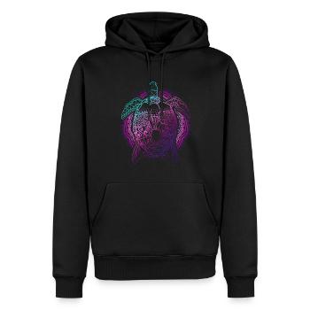 Farbenfrohes Ozean Tier Geschenk Schildkröte - Männer Premium Bio Hoodie - Schwarz - Vorne - Nico (187cm)