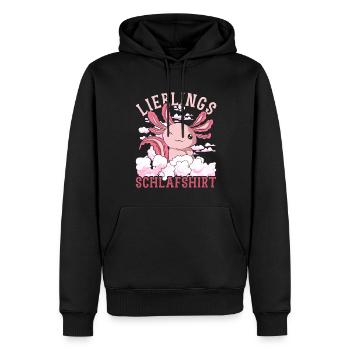 Lieblings Schlafshirt Tier Pyjama Geschenk Axolotl - Männer Premium Bio Hoodie - Schwarz - Vorne - Nico (187cm)