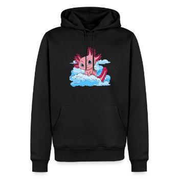 Amphibians Salamander Animal Gift Clouds Axolotl - Men’s Premium Organic Hoodie - black - Front - Nico (187cm)