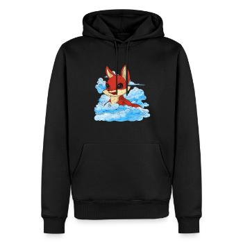 Forest Animal Nature Forest Dweller Gift Clouds Fox - Men’s Premium Organic Hoodie - black - Front - Nico (187cm)