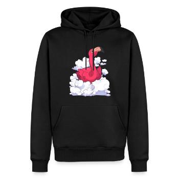 Exotisches Tier Geschenk Wolken Rosa Flamingo - Männer Premium Bio Hoodie - Schwarz - Vorne - Nico (187cm)