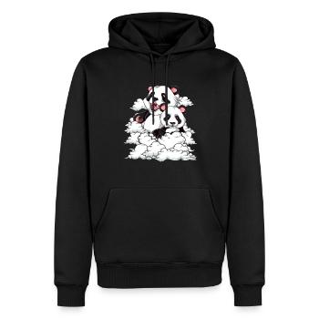 Cute Panda Bear Animal Gift Clouds Panda - Men’s Premium Organic Hoodie - black - Front - Nico (187cm)