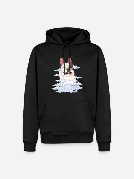 Frenchie Gift Clouds French Bulldog - Men’s Premium Organic Hoodie - black