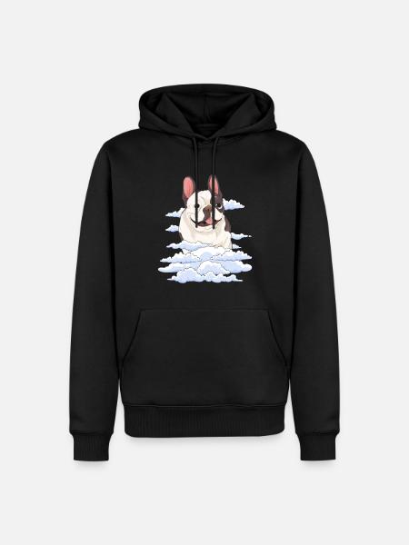 Dog Gift Cloud Bouledogue Français - Sweat à capuche Premium bio Homme - noir