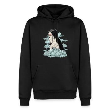 Dog Lover Dogs Gift Clouds Border Collie - Men’s Premium Organic Hoodie - black - Front - Nico (187cm)