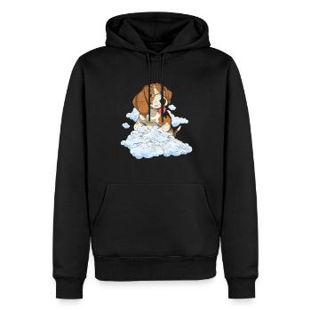 Dog Lover Clouds Dogs Gift Beagle - Men’s Premium Organic Hoodie - black - Front - Nico (187cm)