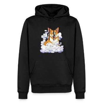 Dog Lover Dog Pet Gift Cloud Corgi - Men’s Premium Organic Hoodie - black - Front - Nico (187cm)