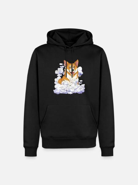 Hund elsker hund kæledyr gave Cloud Corgi - Herre Premium økologisk hoodie - sort