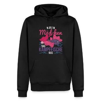 Nur ein Mädchen das Kampffische mag Kampffisch - Männer Premium Bio Hoodie - Schwarz - Vorne - Nico (187cm)