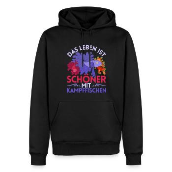 Meeresbewohner Geschenk Siamesischer Kampffisch - Männer Premium Bio Hoodie - Schwarz - Vorne - Nico (187cm)