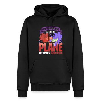 Ich kann nicht habe Pläne mit meinen Kampffischen - Männer Premium Bio Hoodie - Schwarz - Vorne - Nico (187cm)
