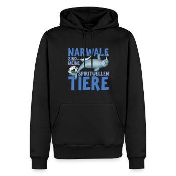 Meerestier Ozean Tier Geschenk Lustiges Narwal - Männer Premium Bio Hoodie - Schwarz - Vorne - Nico (187cm)