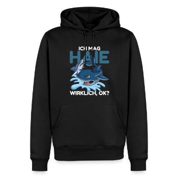 Ozean Tierliebhaber Meerestier Geschenk Hai - Männer Premium Bio Hoodie - Schwarz - Vorne - Nico (187cm)