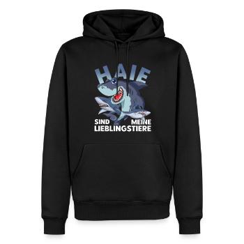 Tierliebhaber Meerestier Lustiges Geschenk Hai - Männer Premium Bio Hoodie - Schwarz - Vorne - Nico (187cm)