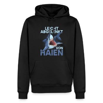 Ozean Tierliebhaber Geschenkidee Lustiges Hai - Männer Premium Bio Hoodie - Schwarz - Vorne - Nico (187cm)