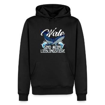 Wale sind meine Lieblingstiere Geschenk Killerwal - Männer Premium Bio Hoodie - Schwarz - Vorne - Nico (187cm)