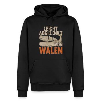 Leicht abgelenkt von Walen Lustiges Geschenk Wal - Männer Premium Bio Hoodie - Schwarz - Vorne - Nico (187cm)