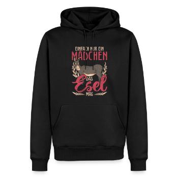 Einfach nur ein Mädchen das Esel mag Bauer Esel - Männer Premium Bio Hoodie - Schwarz - Vorne - Nico (187cm)