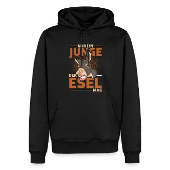 Bauernhof Tier Landwirt Bauer Jungen Geschenk Esel - Männer Premium Bio Hoodie - Schwarz - Vorne - Nico (187cm)