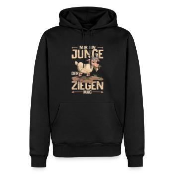 Nur ein Junge der Ziegen mag Bauernhof Tier Ziege - Männer Premium Bio Hoodie - Schwarz - Vorne - Nico (187cm)